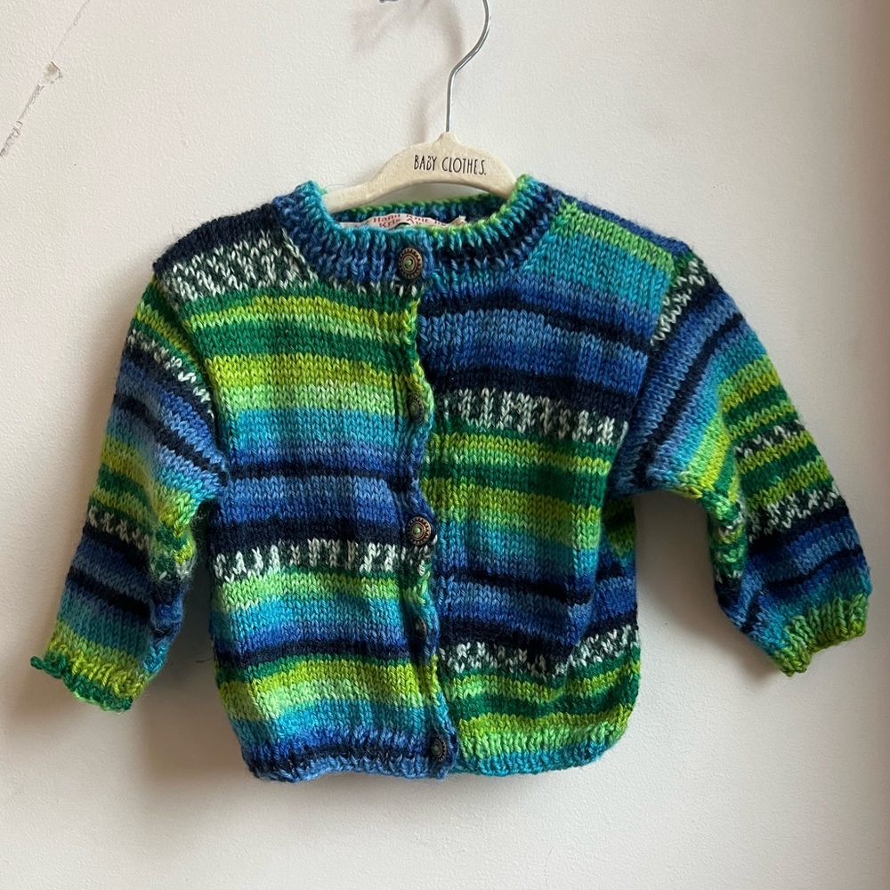100% wool handmade cardigan sweater